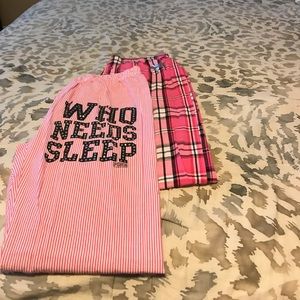 (2) pairs PINK Pajama pants